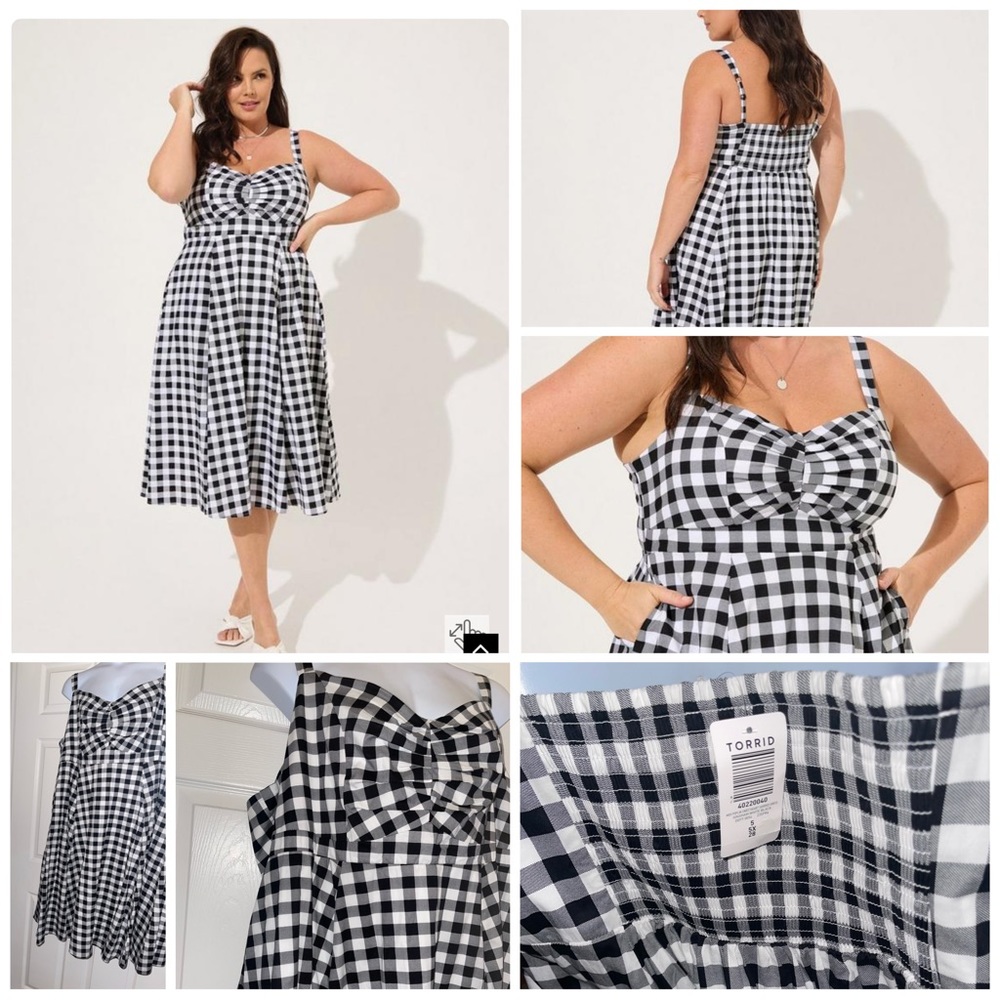 Midi Poplin Sweetheart Shirred Dress